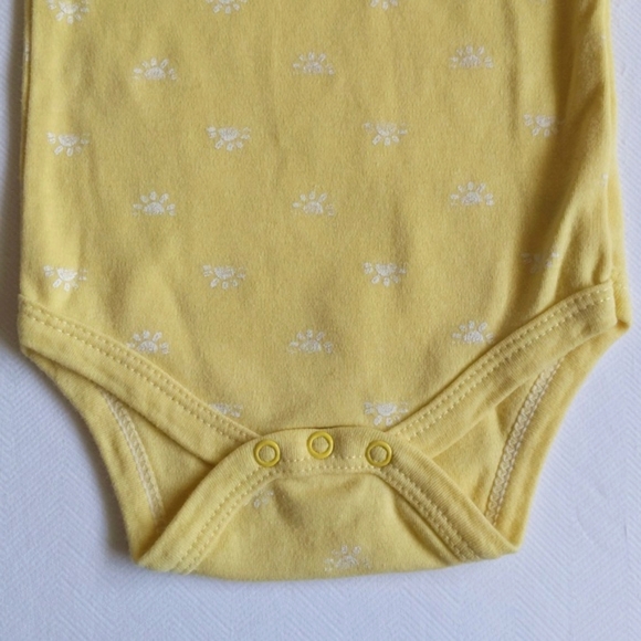 kyle & deena yellow sunshine unisex short sleeve bodysuit diaper shirt 3-6 month - Picture 3 of 6